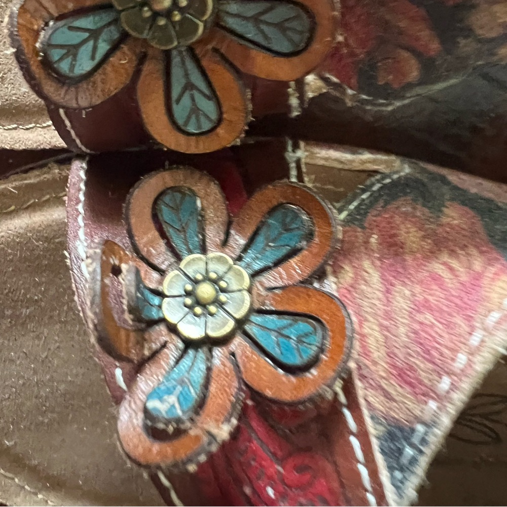 L’Artiste Woman’s Floral Multi-Color Comfort Sandals for Women size 38 (7.5-8) - Picture 9 of 9